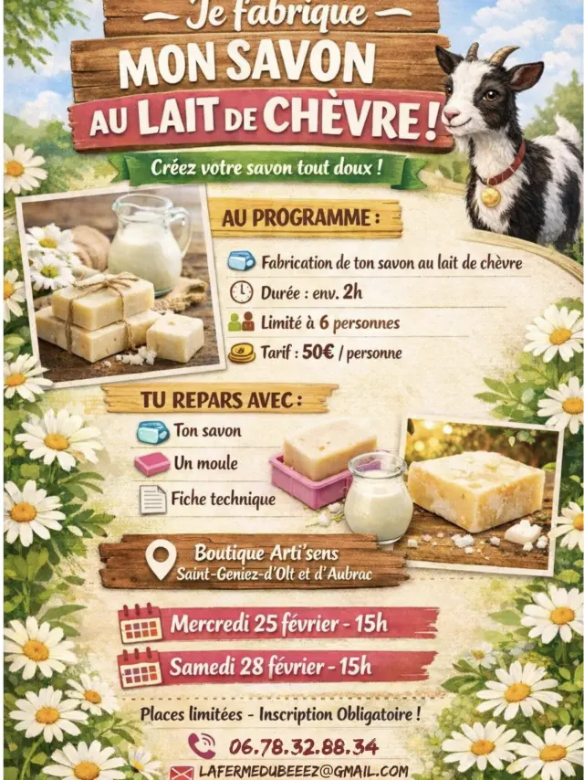 Atelier je fabrique mon savon au lait de chèvre