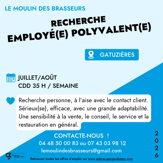 Offres D’emplois 2026 Le Moulin Des Brasseurs
