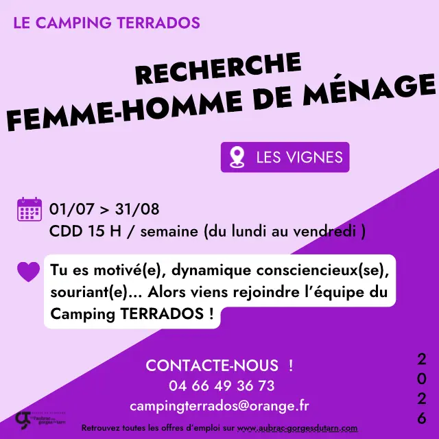 Offres D’emplois 2026 Camping Terrados