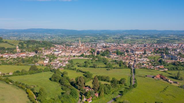 Drohne Blick Auf Autun Sommer