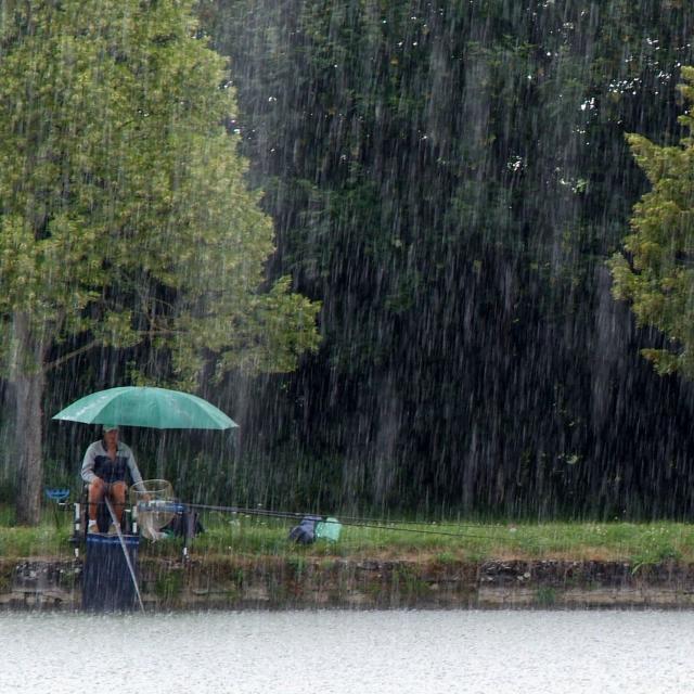 Pécheurs sous la pluie