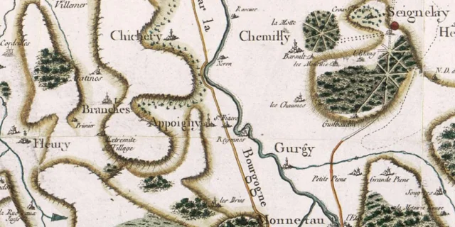 Appoigny Carte Appoigny 1750