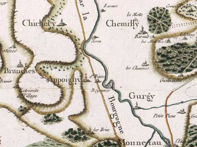 Appoigny Carte Appoigny 1750