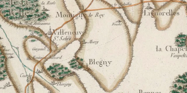 Bleigny Le Carreau Carte De Cassini 1750 Gallica