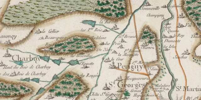 Capture Charbuy Carte Cassini 1750 Gallica