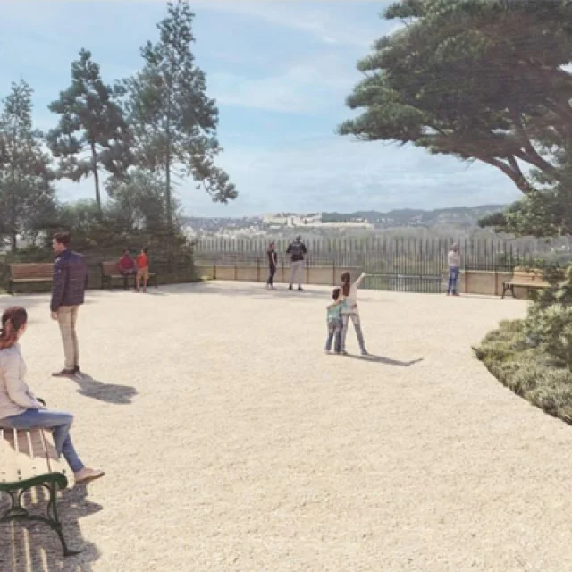 Blick Jardin Des Doms