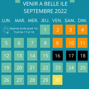 Belegungskalender September 2022 Belle île