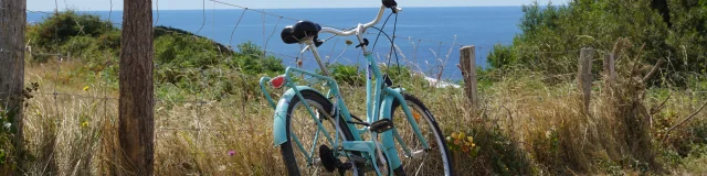 Vélo au dessus du Vallon Vert à Belle-Ile-en-Mer