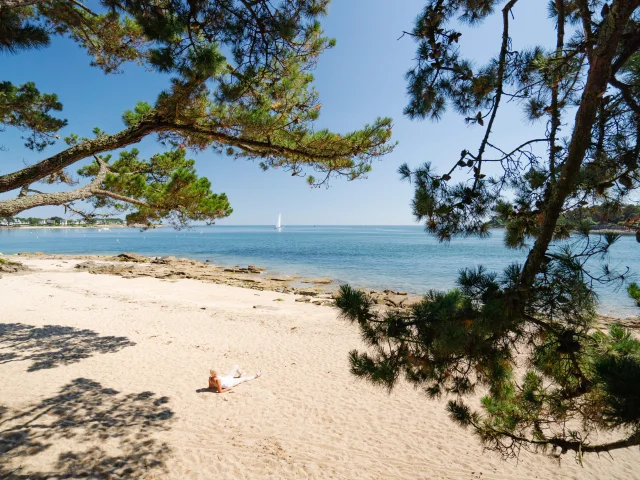 Femme en train de bronzer sur la Plage du Coq