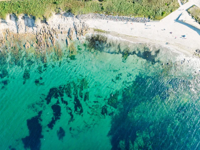 Luftaufnahme des Strandes Saint-Gilles