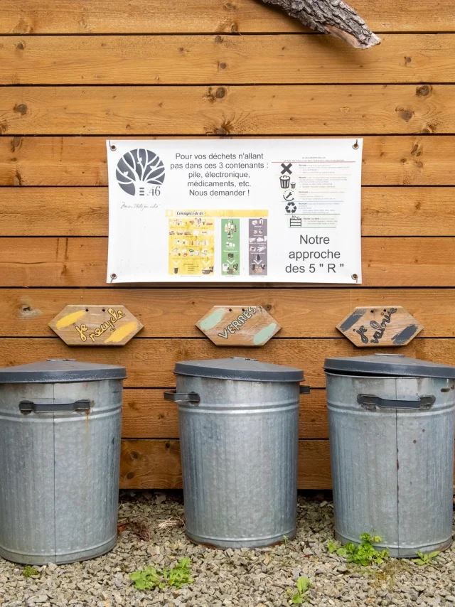 Tri des déchets à la Maison d'Hôtes Le 46