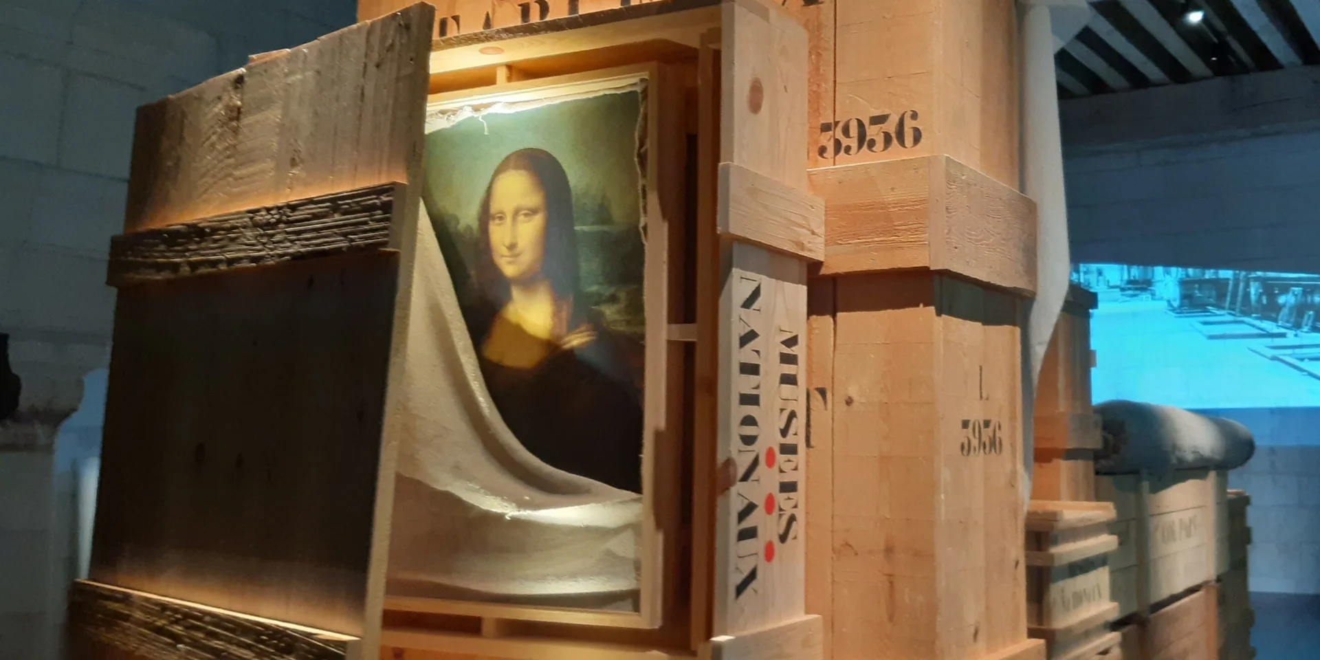 Château de Chambord. New room on the tour of Louvre paintings stored at the château during the Second World War, with a focus on the Mona Lisa and its journey during the Occupation.