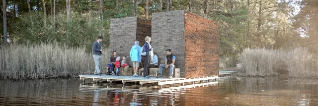 Installation artistique Wahou, L'entaille sur l'étang de Montperché