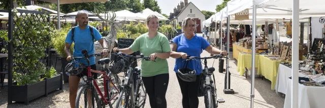 Le marché de Chambord à vélo