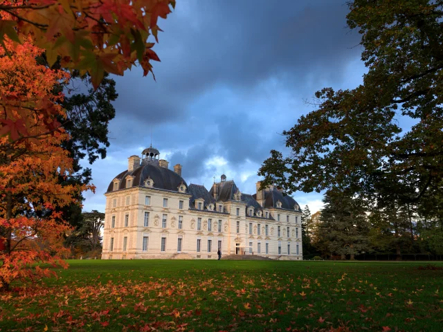 Chateau De Cheverny Follaje Naranja Otoño