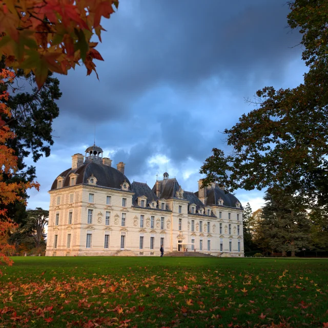 Chateau De Cheverny Autumn Orange Foliage