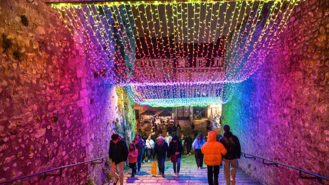 Les grands degrés du château sous les couleurs de Noël