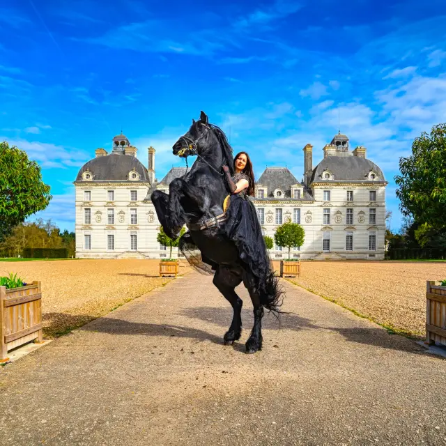 Spectacle équestre au château de Cheverny