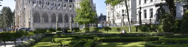 Sablon Square Brussels neighborhood view near city center Belgium