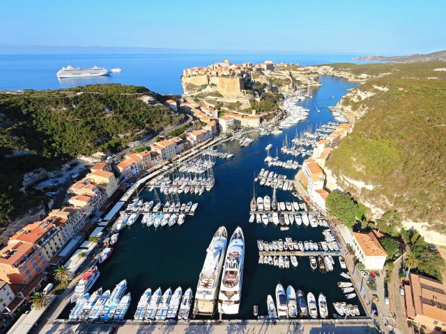 Vue Aerienne Port Citadelle Goulet Bonifacio