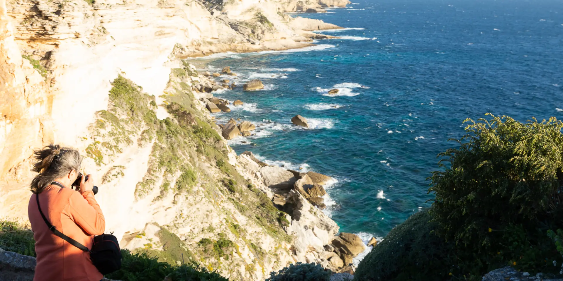 Falaises Photographe Femme Premier Plan Bonifacio