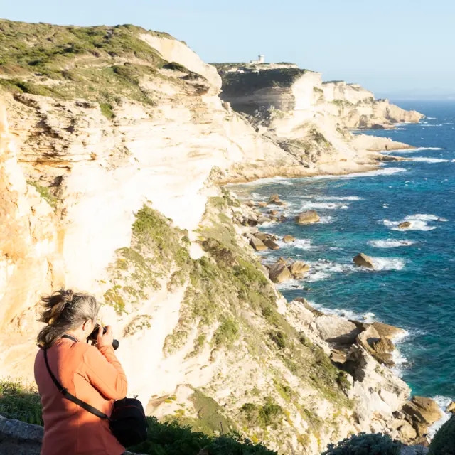 Falaises Photographe Femme Premier Plan Bonifacio