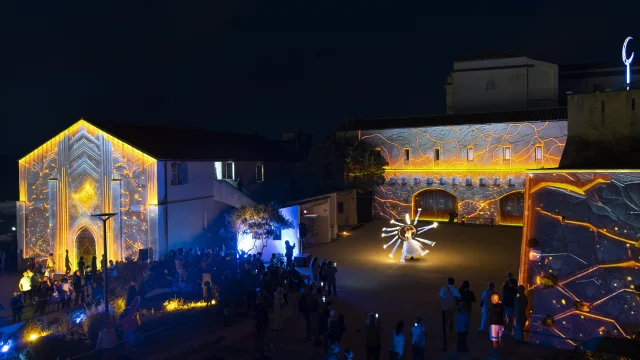 Vue Ensemble Mapping Quartier Pisan Festi Lumi Bonifacio