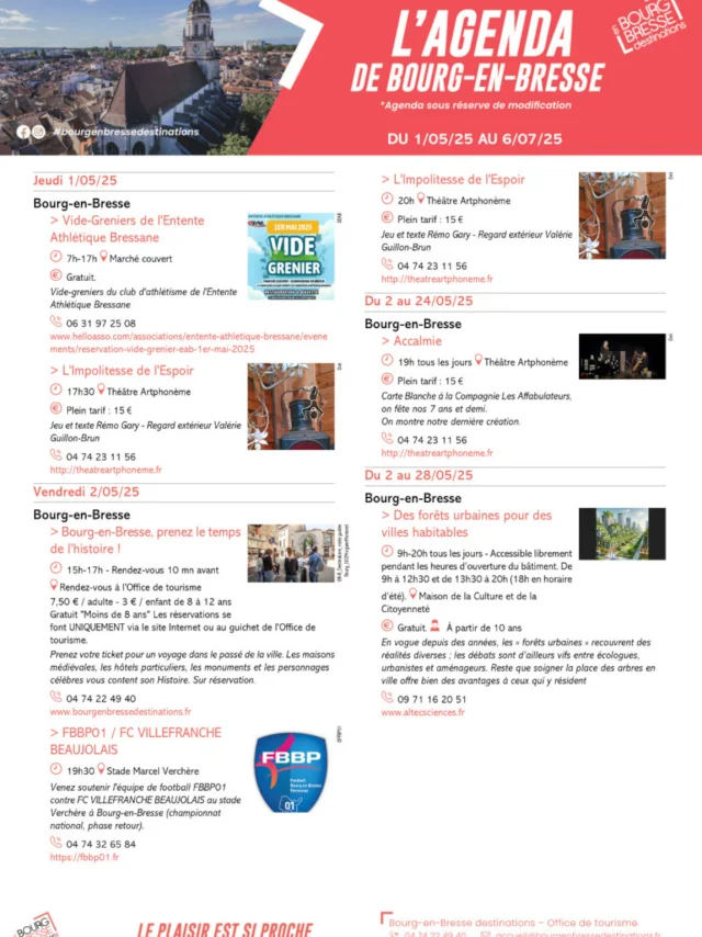 Agenda Bourg En Bresse Mai Juin 2025 Page1