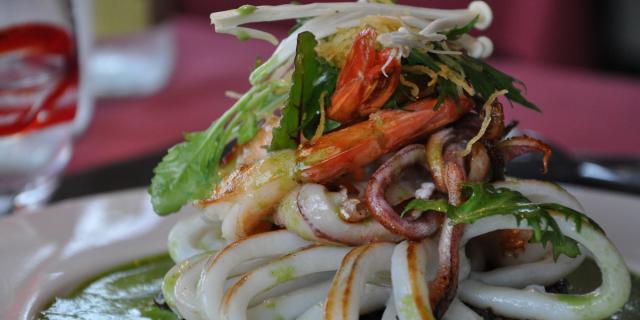 Poêlée d'encornets et de gambas du Restaurant Le Benetin à Saint-Malo