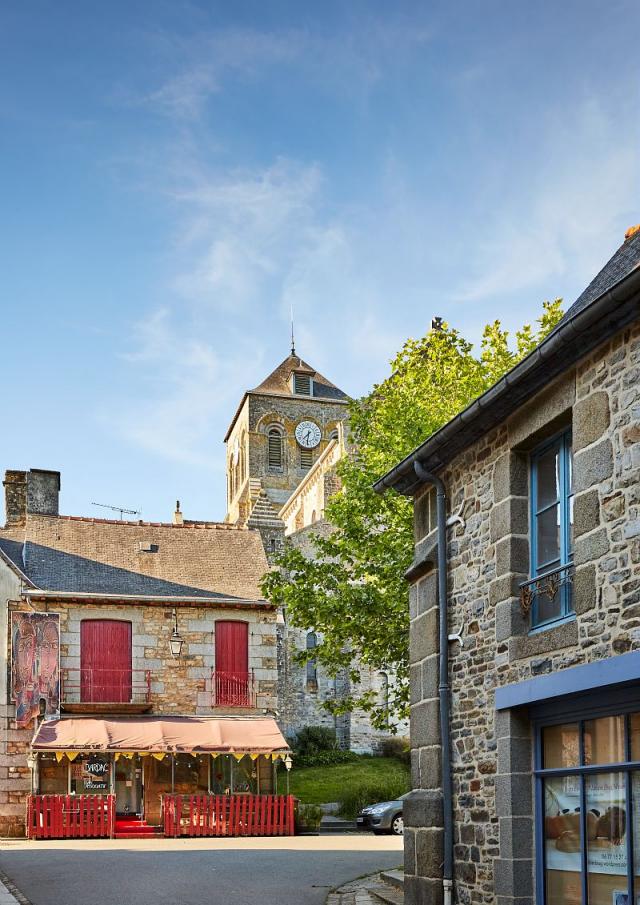 Stone houses in Saint-Aubin-du-Cormier