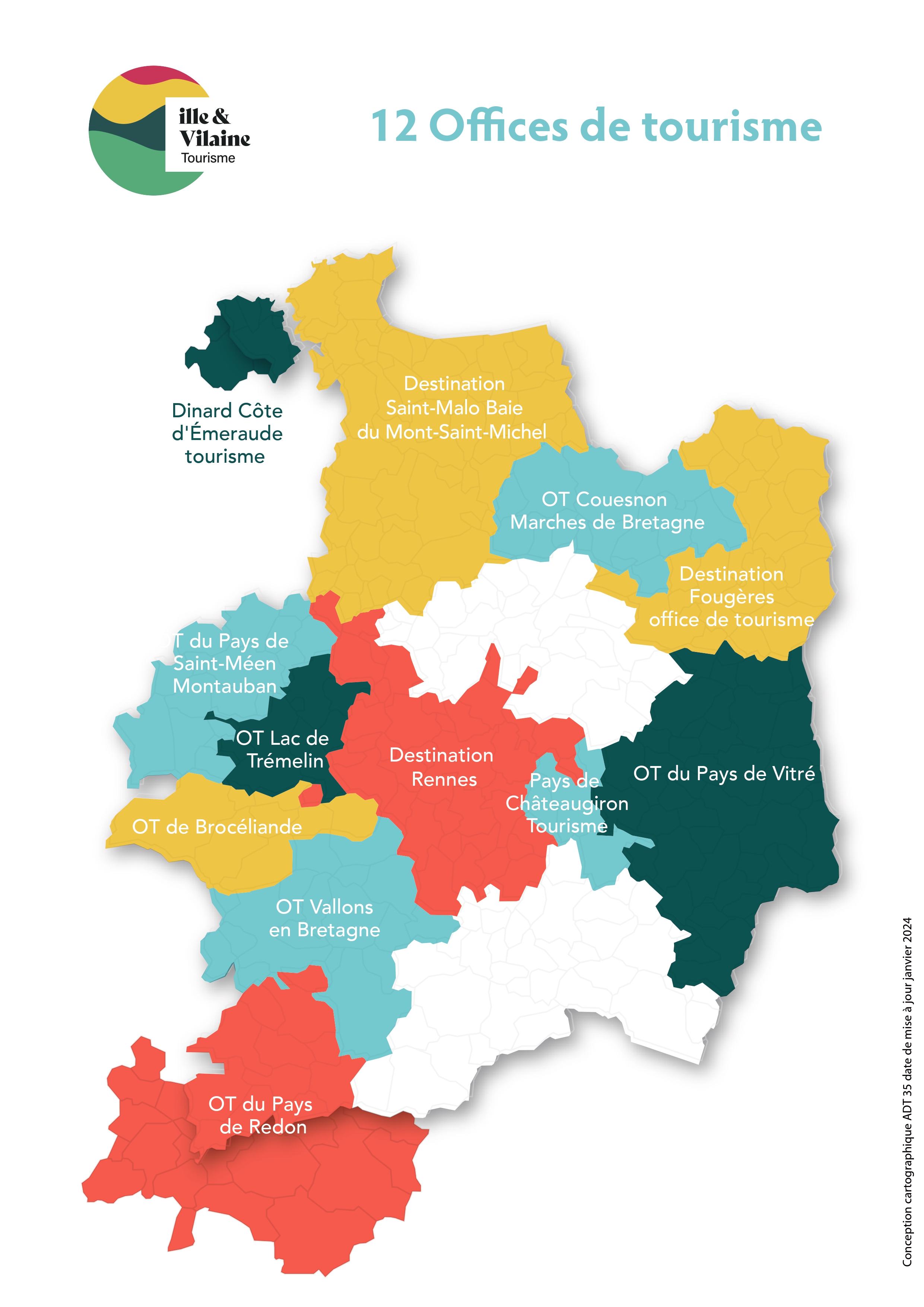 Cartes du territoire IlleetVilaine Tourisme (35) en Bretagne