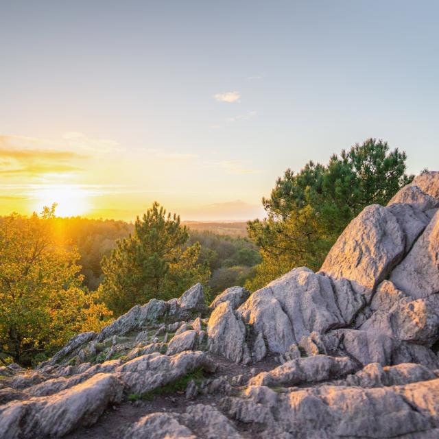 Zonsondergang bij Val Sans Retour, de Rocher des Faux Amants (Rots der Valse Geliefden)