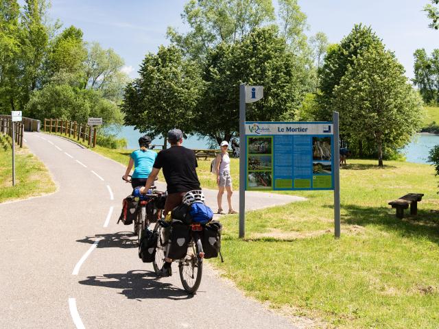 Cyclistes en itinérance sur la ViaRhôna