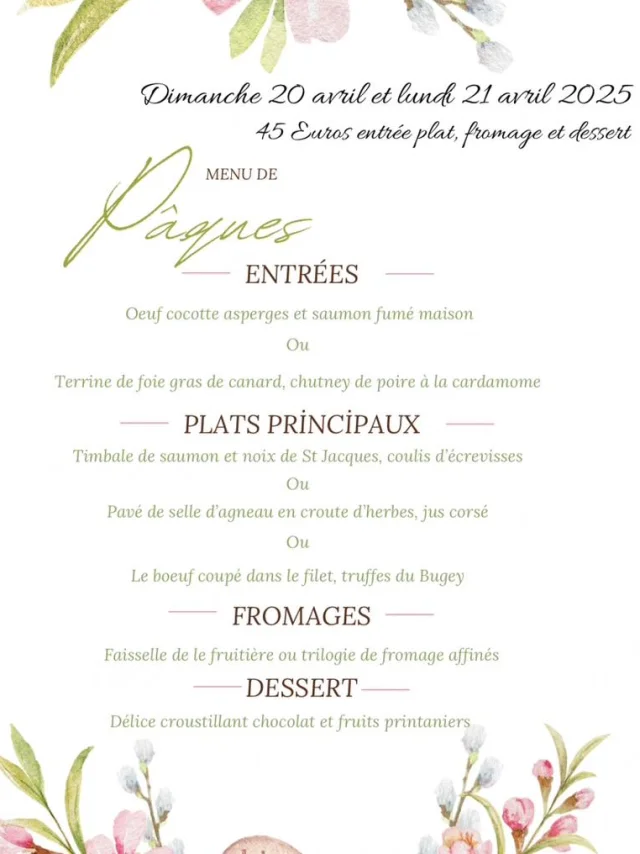 Menu Paques Les Caudalies