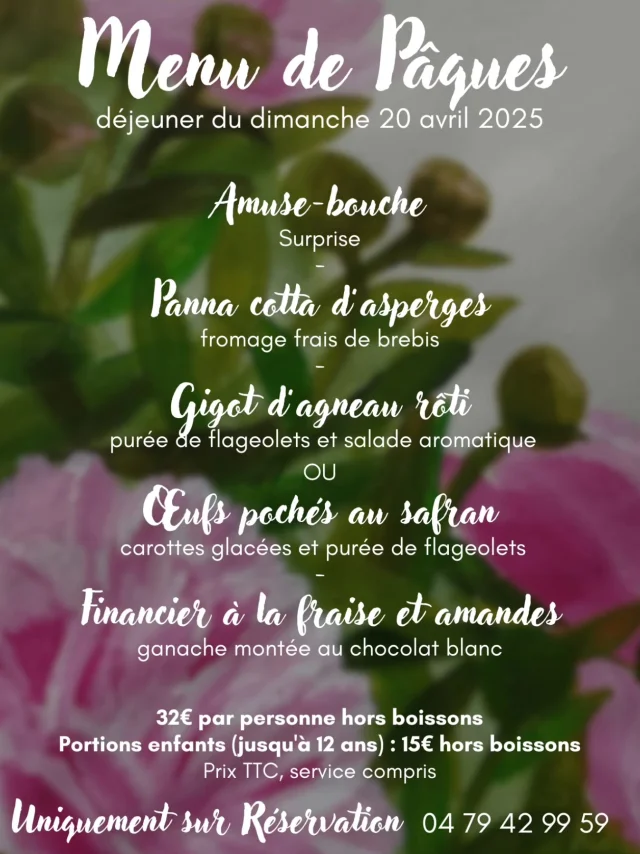 Menu Paques O Saisons