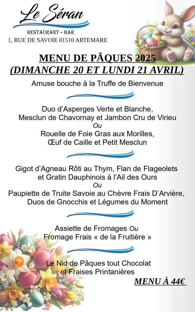 Menu De Paques Le Seran