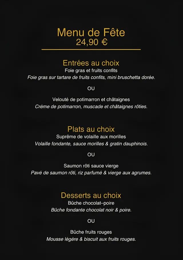 Menu de fête NM