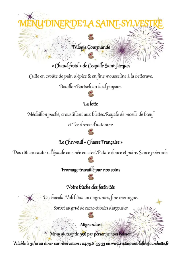 Menu St Sylvestre La FineFourchette