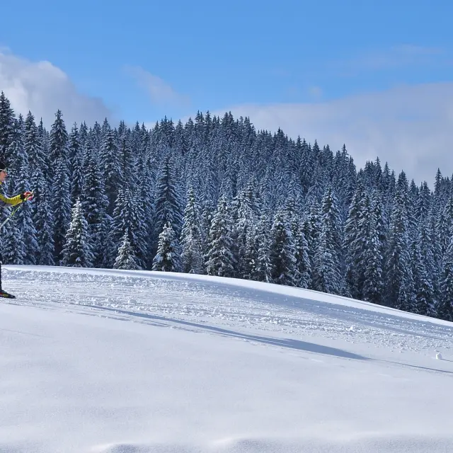 Cross country skiing in Lachat