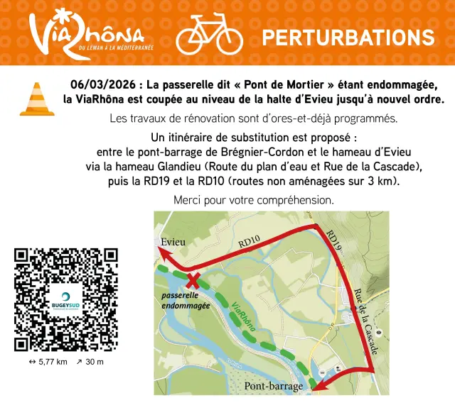 Perturbation Fermeture Viarhona Passerelle Evieu