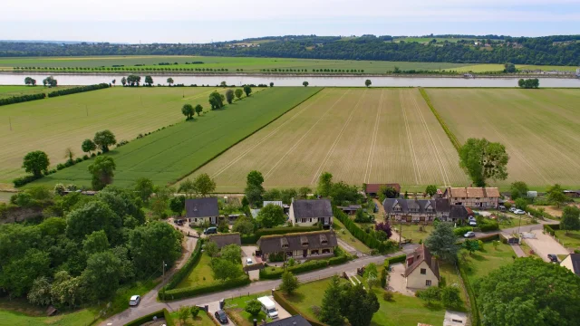 Route Des Chaumieres Juni 2017 Blick Drone Blick Seine Maison A Colombages Pausage Normandie Csnt