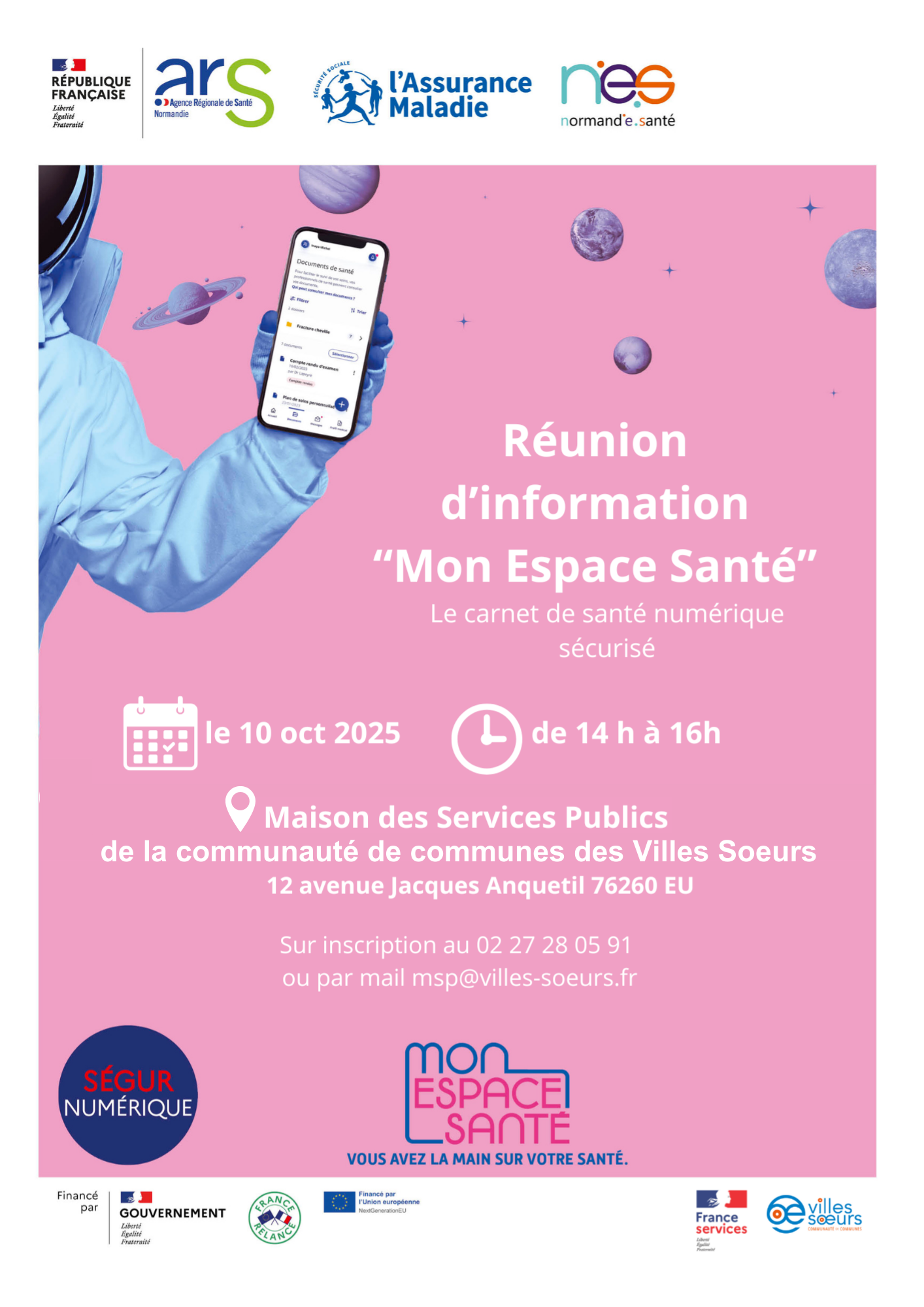 Mon espace santé à la maison des services publics de la communauté de communes des villes soeurs