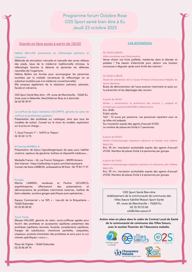 Affiche Forum O2S Octobre Rose 2025