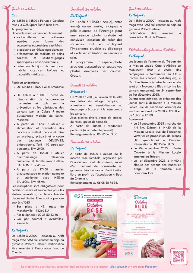 Programme d'octobre Rose 2025