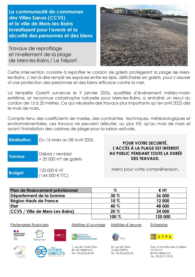 Panneau Travaux Mers Les Bains Mars 2026