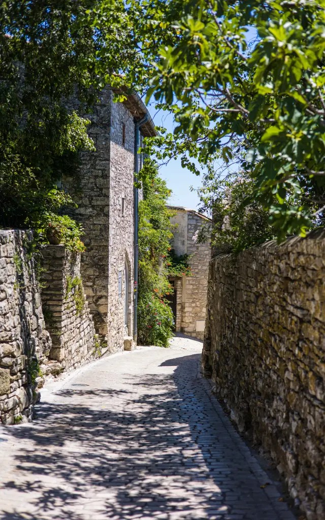 Ruelles médiévales de Vézénobres en été (Occitanie, France)