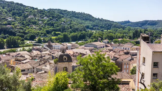 View on the roofs of Anduze in summer