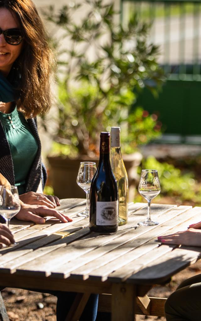 Dégustation Vin d'un groupe d'amis