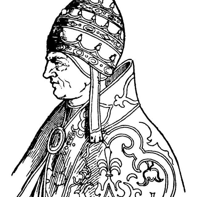 Pope Urban V, 1310-1370, he was Roman catholic pope from 1362 to 1370, vintage line drawing or engraving illustration