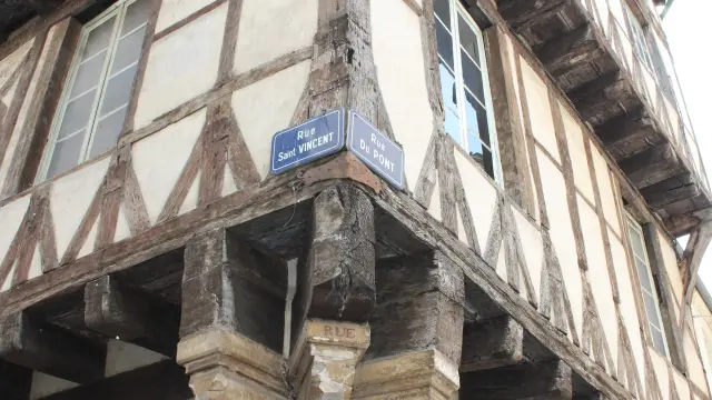 Chalon Sur Saone Rue Pietonnes Stadtzentrum Geschäfte Häuser Fachwerk Ot 7